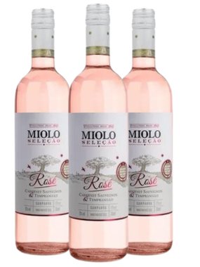 Vinho Miolo Rosé Seco Brasil Seleção Cabernet Sauvignon, Tempranillo 750ml - 3 Unidades