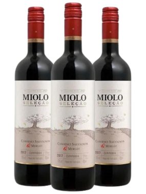 Vinho Miolo Tinto Seco Brasil Seleção Cabernet Sauvignon, Merlot 750ml - 3 Unidades