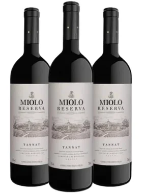 Vinho Miolo Tinto Seco Brasil Reserva Tannat 750ml - 3 Unidades