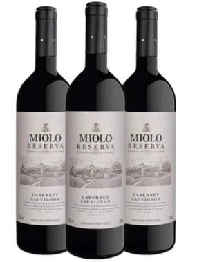 Vinho Miolo Tinto Seco Brasil Reserva Cabernet Sauvignon 750ml - 3 Unidades
