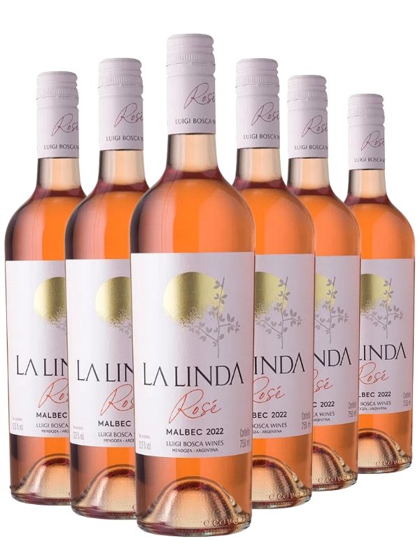 Kit 6 Garrafas Vinho Rosé Luigi Bosca La Linda Malbec 750 mL