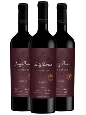 Vinho Luigi Bosca Tinto Seco Argentina de Sangre D.o.c Malbec 750ml - 3 Unidades