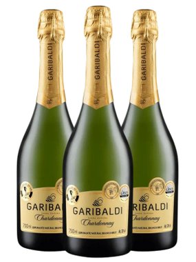 Espumante Garibaldi Branco Brut Brasil Chardonnay 750ml - 3 Unidades