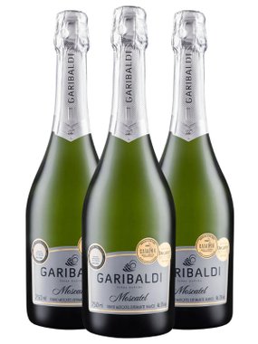 Espumante Garibaldi Branco Moscatel Brasil Moscato 750ml - 3 Unidades