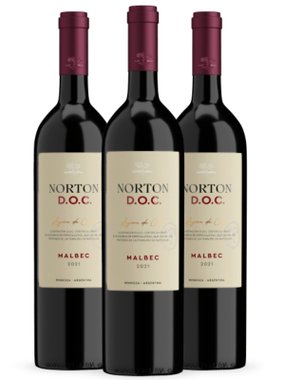 Vinho Bodegas Norton Tinto Seco Argentina D.o.c Malbec 750ml - 3 Unidades