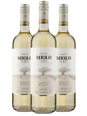 Vinho Miolo Branco Seco Brasil Seleção Chardonnay, Viognier 750ml - 3 Unidades