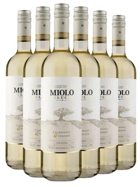 Vinho Miolo Branco Seco Brasil Seleção Chardonnay, Viognier 750ml - 6 Unidades