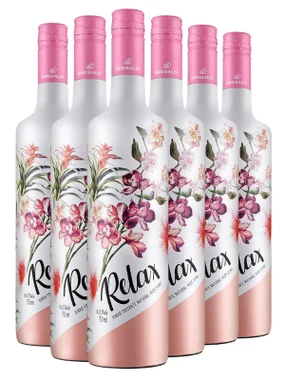 Frisante Garibaldi Rosé Suave Brasil Relax Merlot, Moscato, Riesling 750ml - 6 Unidades