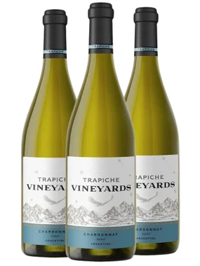 Vinho Trapiche Branco Seco Argentina Vineyards Chardonnay 750ml - 3 Unidades