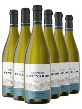 Vinho Trapiche Branco Seco Argentina Vineyards Chardonnay 750ml - 6 Unidades