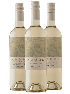 Vinho Viña Emiliana Branco Seco Chile Adobe Orgânico Reserva Sauvignon Blanc 750ml - 3 Unidades