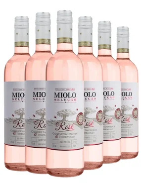 Vinho Miolo Rosé Seco Brasil Seleção Cabernet Sauvignon, Tempranillo 750ml - 6 Unidades