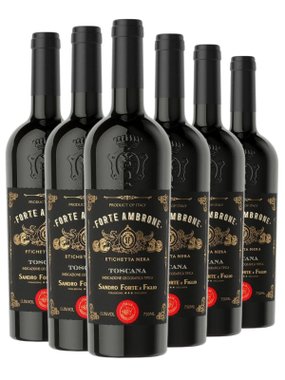 Vinho Sandro Forte e Figlio Tinto Seco Itália Forte Ambrone Merlot, Sangiovese, Syrah 750ml - 6 Unidades