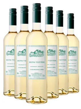 Vinho Casa Santos Lima Branco Seco Portugal Bons Ventos Arinto 750ml - 6 Unidades