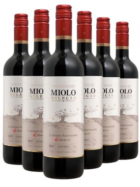 Vinho Miolo Tinto Seco Brasil Seleção Cabernet Sauvignon, Merlot 750ml - 6 Unidades