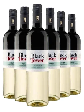 Vinho Reh Kendermann Branco Seco Alemanha Black Tower Rivaner 750ml - 6 Unidades