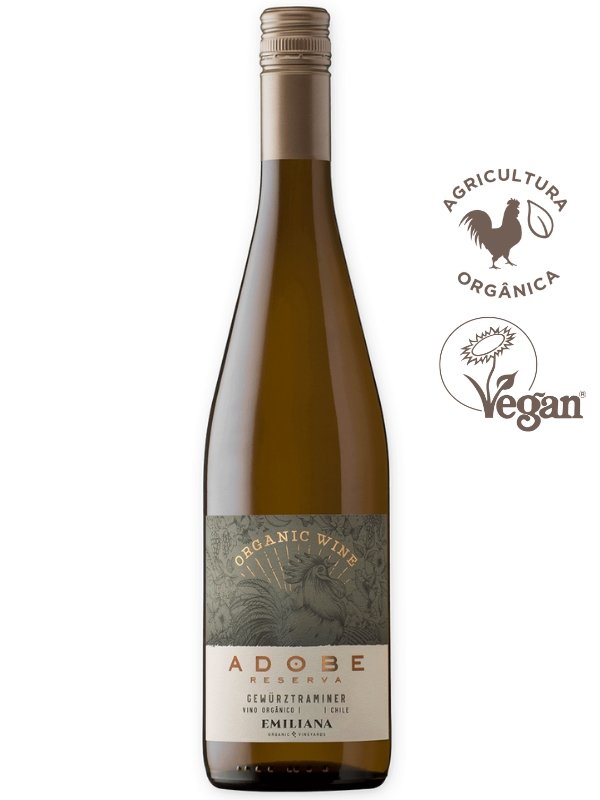 Vinho Branco Orgânico Adobe Reserva Gewürztraminer 750 mL