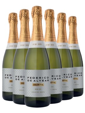 Espumante Federico de Alvear Branco Demi Sec Argentina Chenin Blanc, Pedro Gimenez, Torrontés 750ml - 6 Unidades