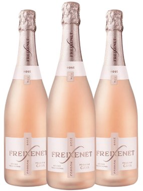 Espumante Freixenet Rosé Brut Espanha Cordon Rosado Grenache, Trepat 750ml - 3 Unidades