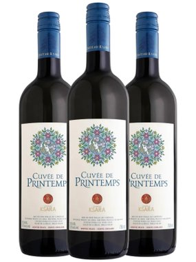 Vinho Château Ksara Tinto Seco Líbano Cuvée de Printemps Gamay, Tempranillo 750ml - 3 Unidades