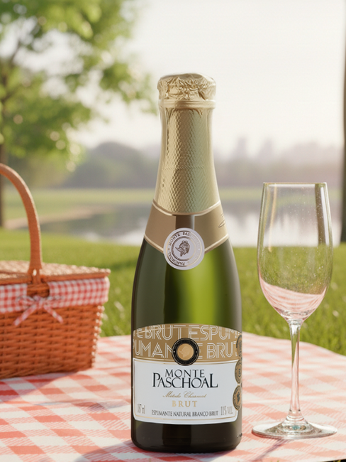 Kit 6 Mini Garrafas Espumante Monte Paschoal Brut 187 mL