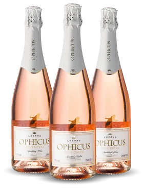 Espumante Bodegas Lozano Rosé Brut Espanha Ophicus Bobal, Tempranillo 750ml - 3 Unidades