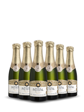 Espumante Monte Paschoal Branco Brut Brasil Chardonnay, Glera, Trebbiano 187ml - 6 Unidades